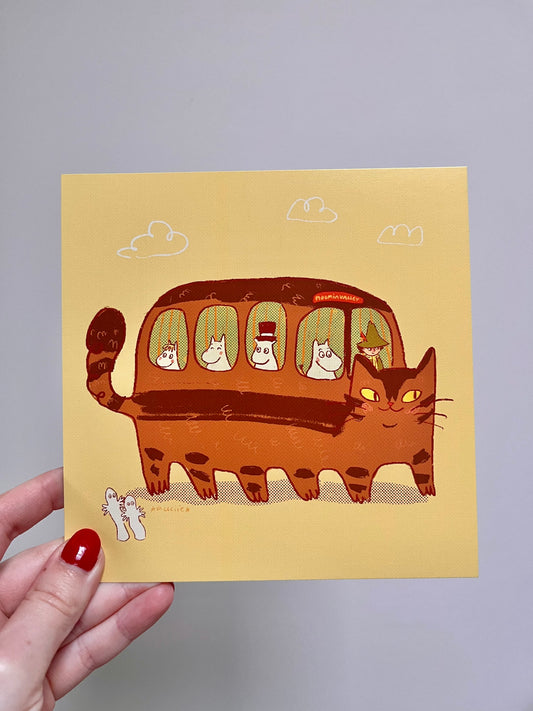 Moomin Cat bus print