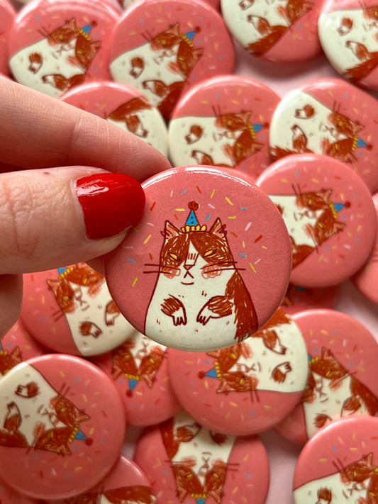 Party cat badge