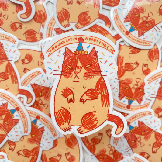 party hat cat sticker